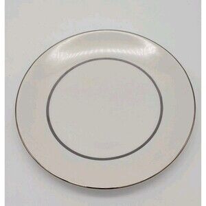 Ironstone Silver Elegance Salem England Bread Plate Platinum Rim Dessert